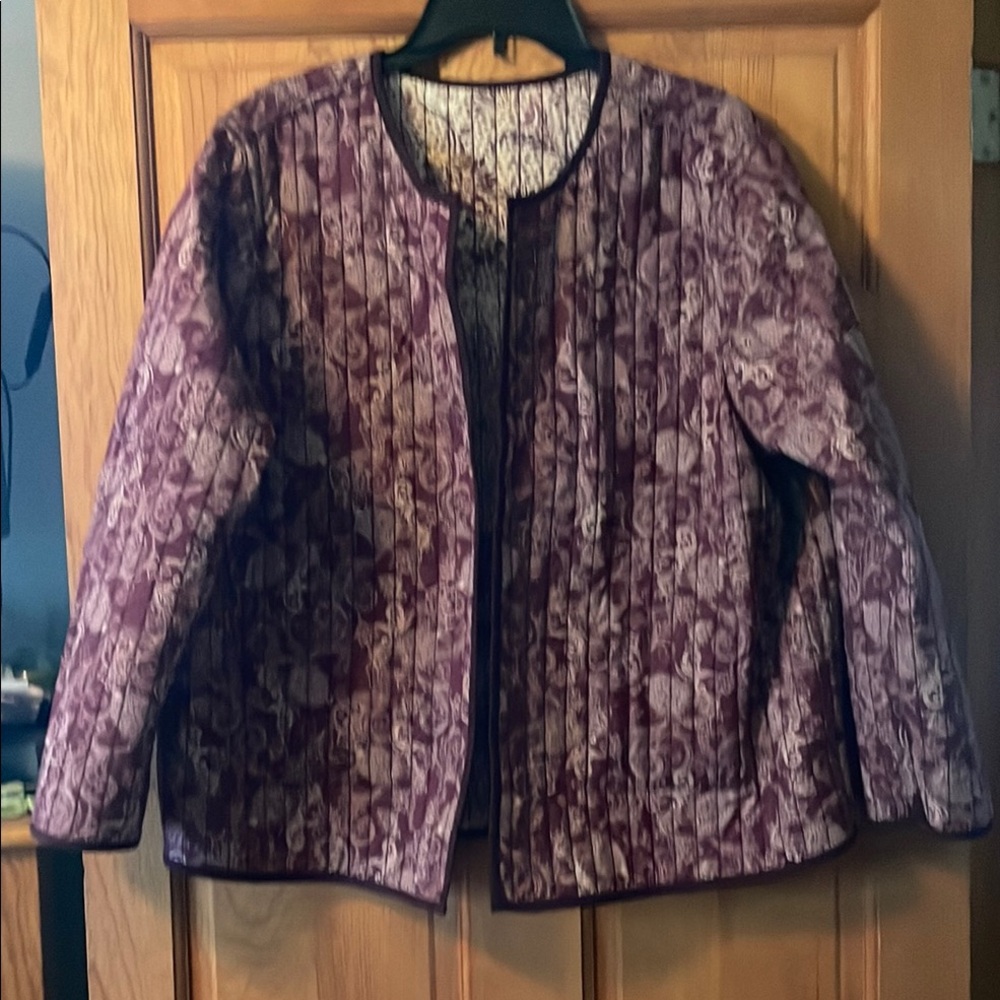 J. Jill Purple Blazer with Floral Pattern
